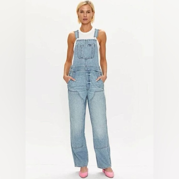 NWT Pistola Women's Blue Distressed Denim Arden Overalls Size XXS - Picture 1 of 8